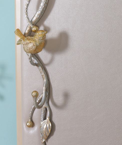 Вешалка настенная Терра (с зеркалом) Айвори Мраморное золото 15011 АС-МЗ Bogacho