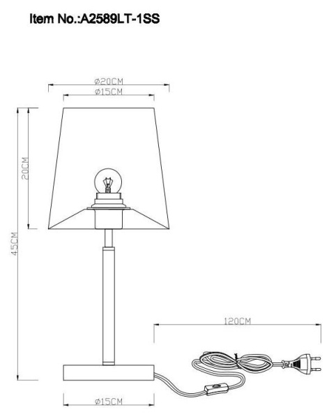 Настольная лампа Arte Lamp Rodos A2589LT-1SS