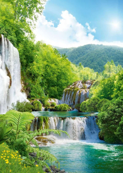 Фотообои Твоя Планета Каскад водопадов Люкс 8 л. 194х272см 